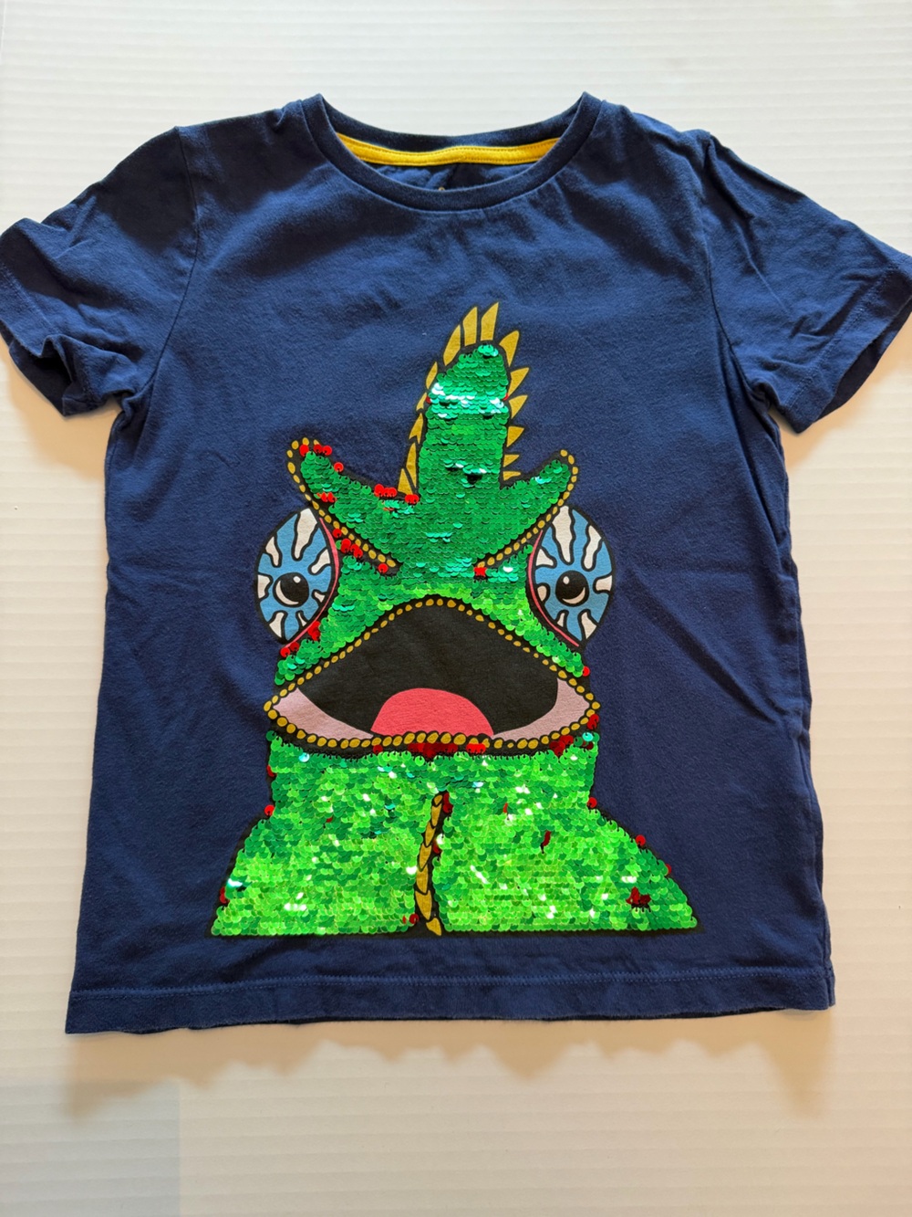 Mini Boden Sequin Changing Lizard Tee 6-7yr